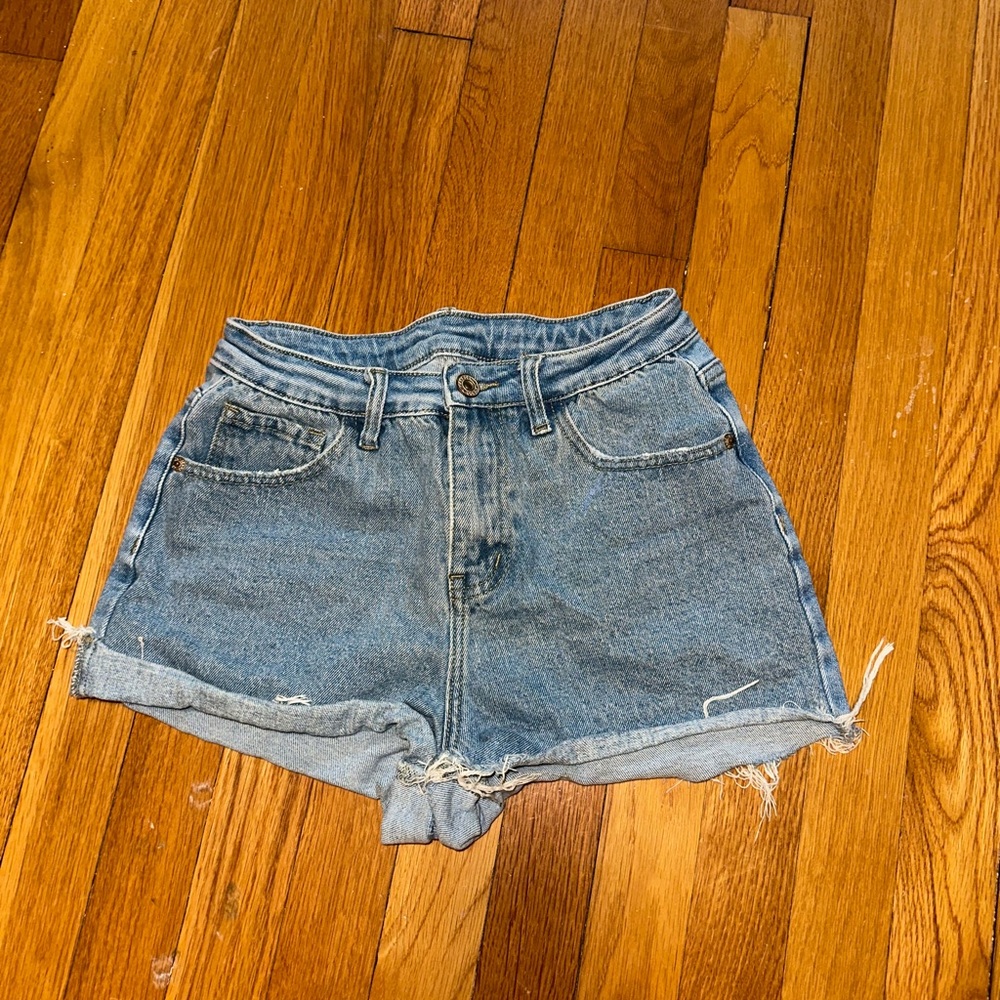 Amazon Blue Jean Shorts Distressed Hem